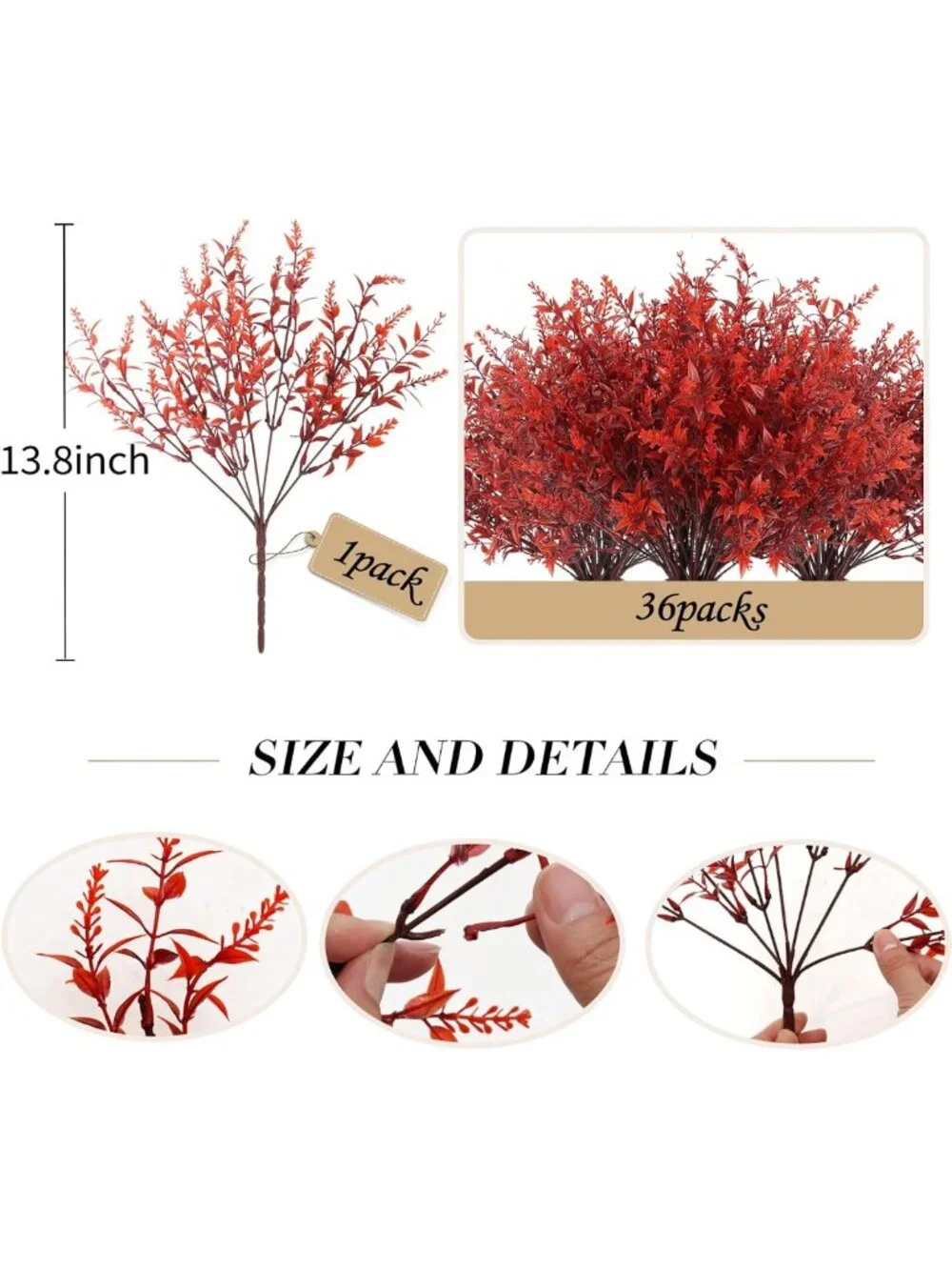 36Pcs Artificial Fall Lavender & Burgundy Flowers - Gothic Home Decor